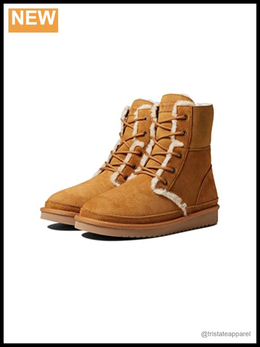 Women's Tall Faux Fur Lined Suede Lace-Up Ankle Boots Bootie